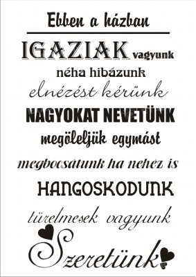 Ebben a házban  tábla Otthon Etabla.hu