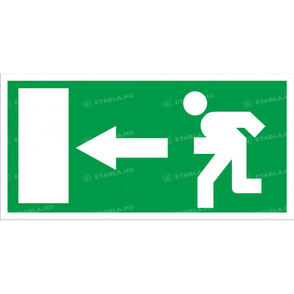 Menekülési útvonal balra tábla