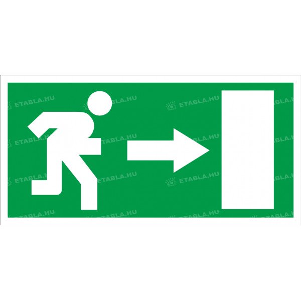 Menekülési útvonal jobbra tábla