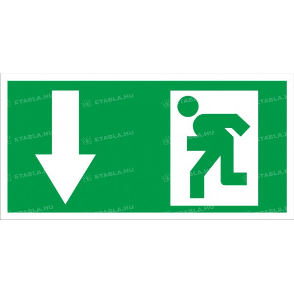 Menekülési útvonal le ajtóval bal tábla