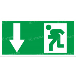 Menekülési útvonal le ajtóval bal tábla Menekülési útvonal táblák Etabla.hu
