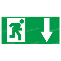 Menekülési útvonal le ajtóval jobb Menekülési útvonal táblák Etabla.hu
