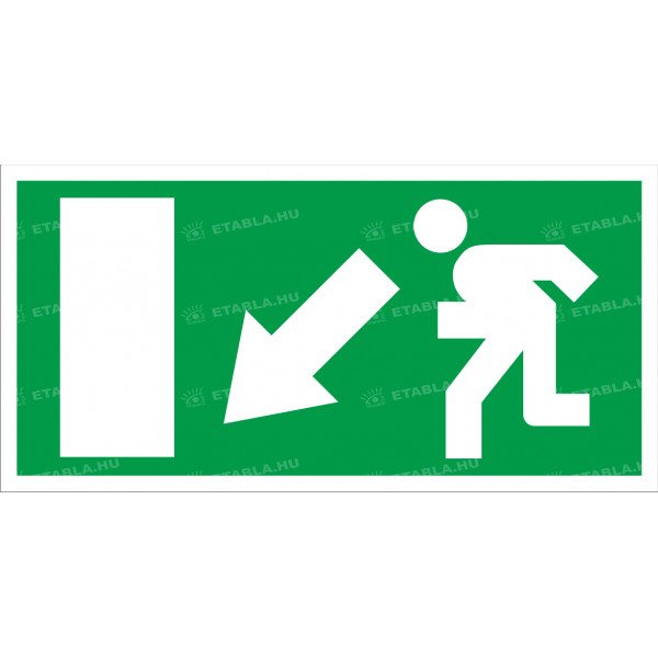 Menekülési útvonal tábla balra le