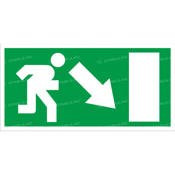 Menekülési útvonal tábla jobbra le
