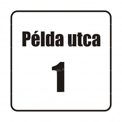 Házszám tábla utcanévvel