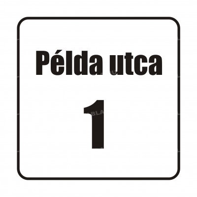 Házszám tábla utcanévvel