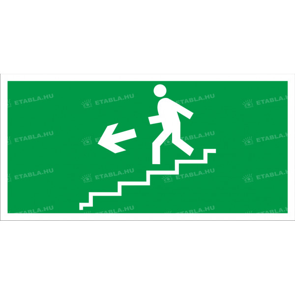 Menekülési útvonal balra le a lépcsőn