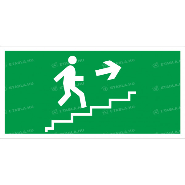 Menekülési útvonal jobbra fel a lépcsőn