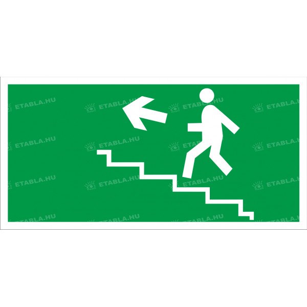 Menekülési útvonal balra fel a lépcsőn