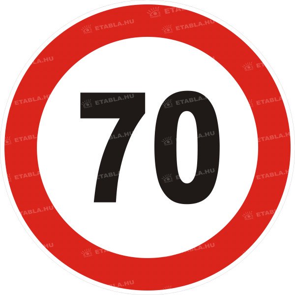70-s születésnapi sebességkorlátozó tábla