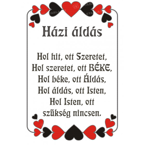 Házi áldás II. tábla