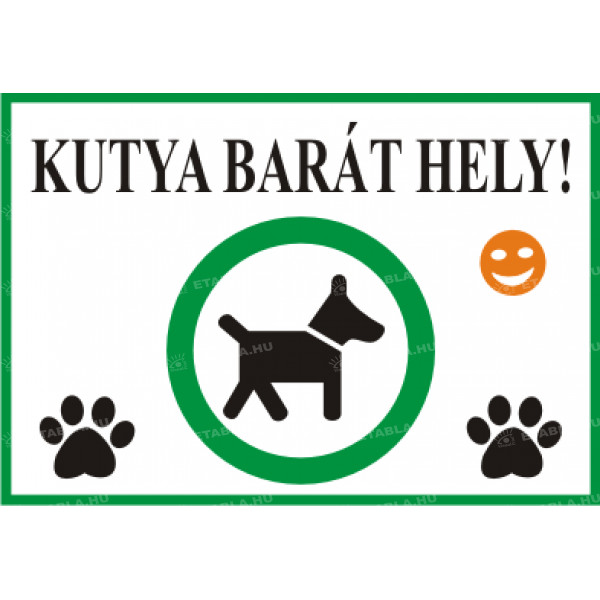 Kutyabarát hely tábla