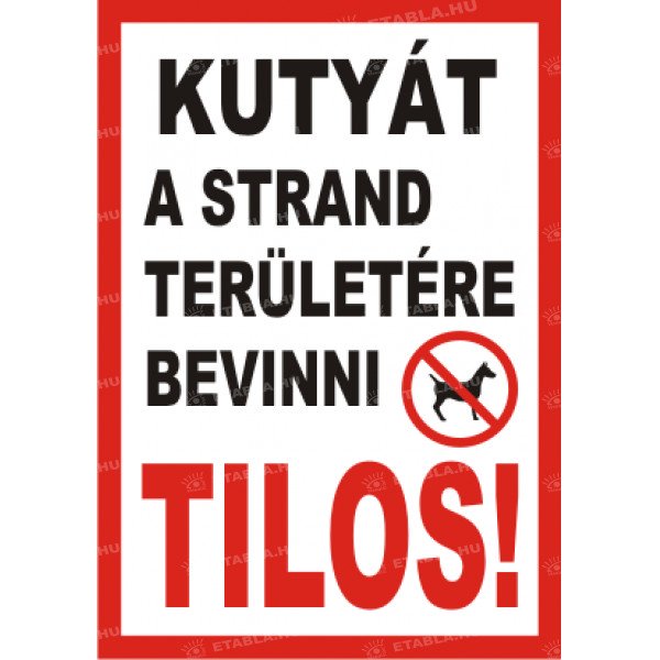Kutyát a strand területére bevinni tilos