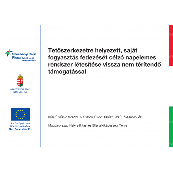 Lakossági napelemes tájékoztató projekt tábla - KTK RRF