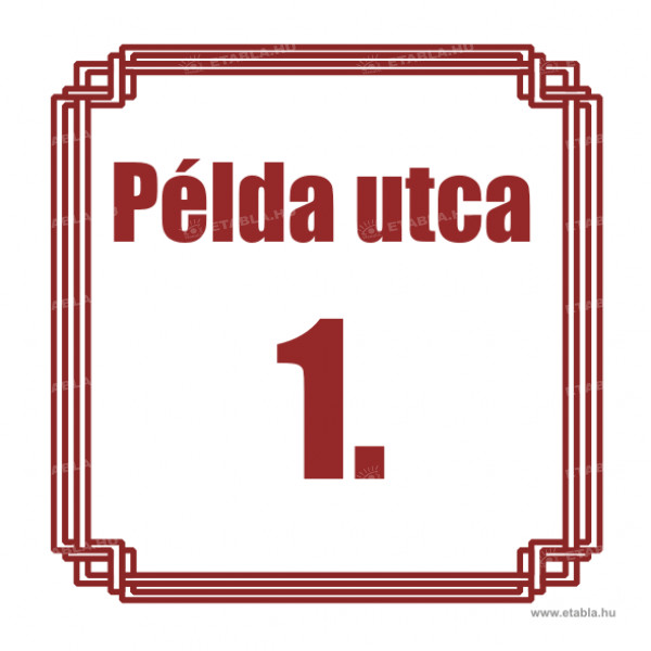 Házszám tábla utcanévvel - színesek