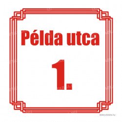 Házszám tábla utcanévvel - színesek