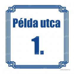 Házszám tábla utcanévvel - színesek
