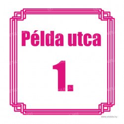 Házszám tábla utcanévvel - színesek