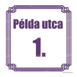 Házszám tábla utcanévvel - színesek