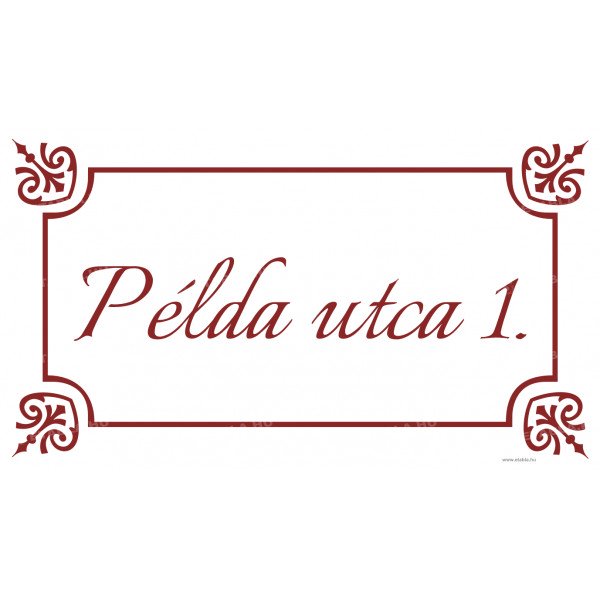 Házszám tábla utcanévvel - színesek -