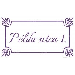 Házszám tábla utcanévvel - színesek -