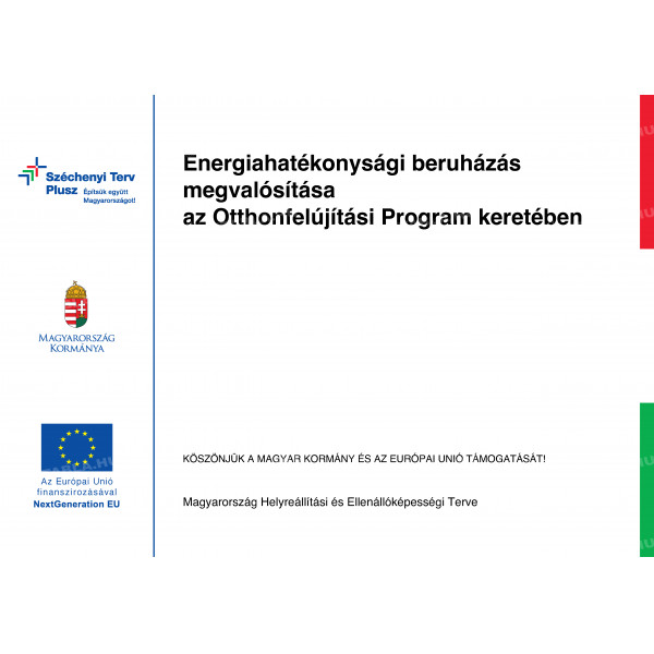 Energiahatákonysági beruházás megvalósítása az Otthonfeelújítási Program keretében
